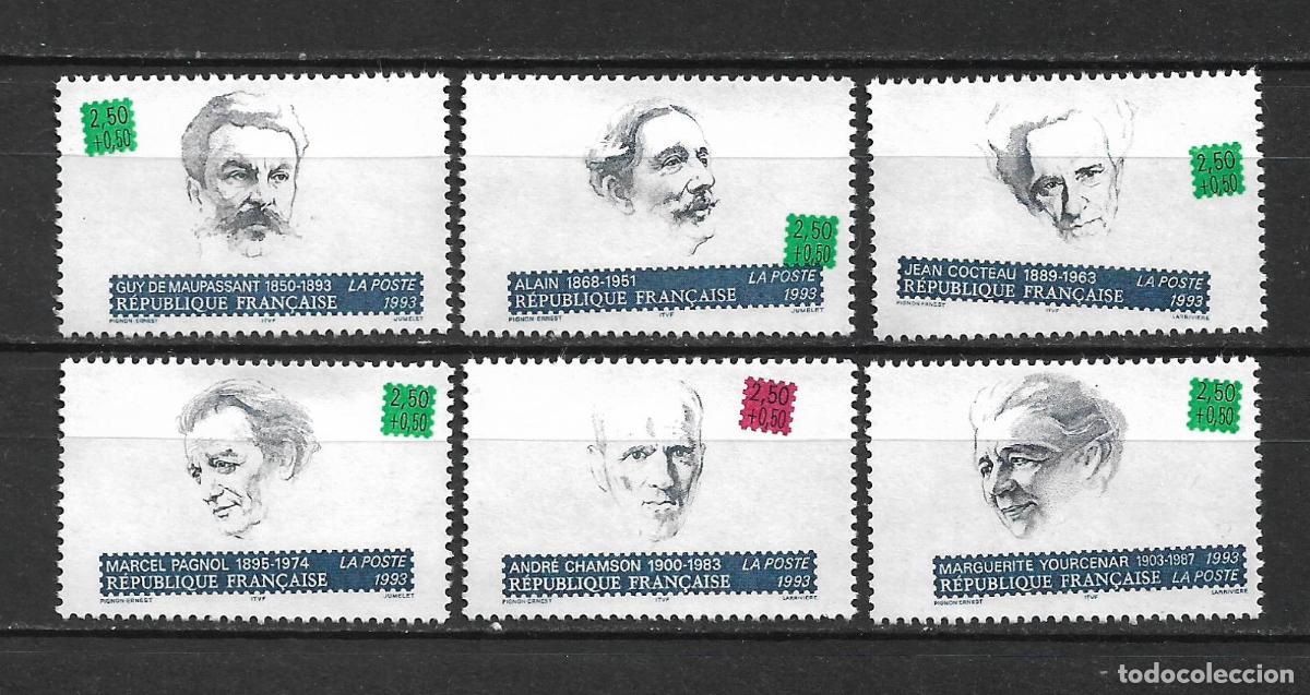 Sellos: francia 1993 scott B649-B654 usado 6.60&euro; - 33/43