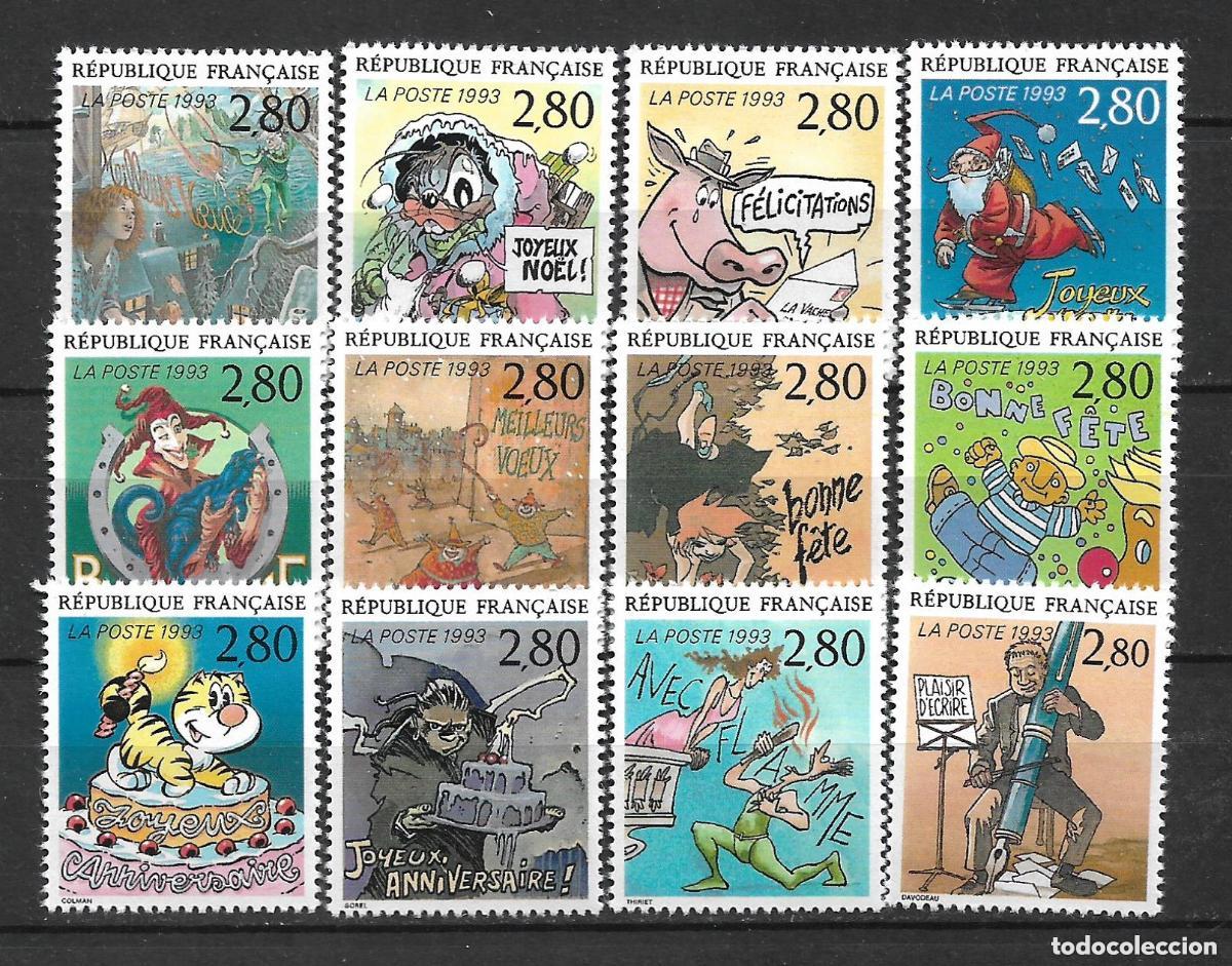 Sellos: francia 1993 scott 2383-2394 ** mnh 12.50&euro; - 33/44