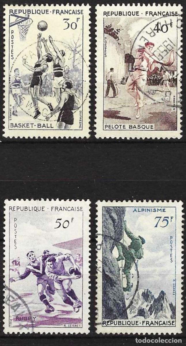 Sellos: Francia 1956 - Mi 1100 a 1103 - YT 1072 a 1075 - Deportes ( Serie completa )
