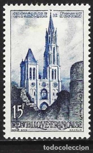 Sellos: Francia 1958 - Mi 1201 - YT 1165 - Catedral de Senlis - MH*