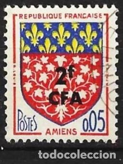 Sellos: Reuni&oacute;n 1963 - Mi 425 - YT 344 - Escudo de armas de Amiens