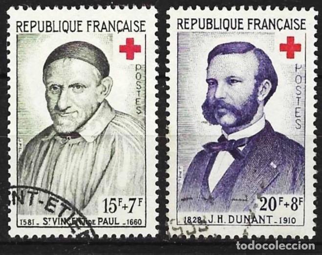 Sellos: Francia 1958 - Mi 1224 y 1225 - YT 1187 y 1188 - Para la Cruz Roja