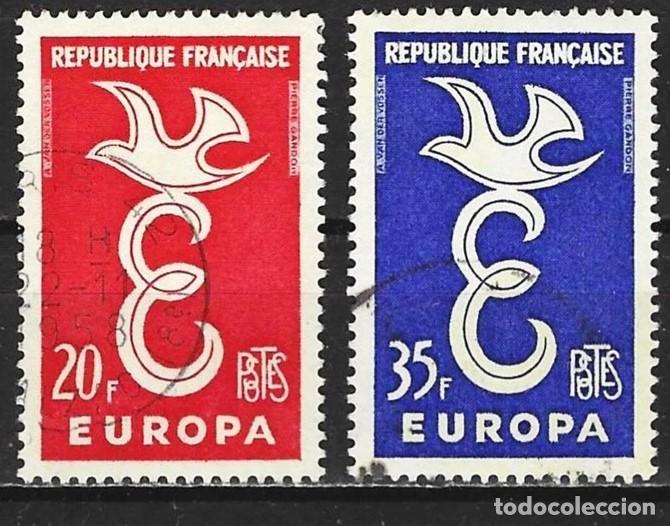 Sellos: Francia 1958 - Mi 1210 y 1211 - YT 1173 y 1174 - Europa CEPT