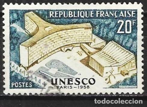 Sellos: Francia 1958 - Mi 1214 - YT 1177 - Edificio de la UNESCO - Foto 1