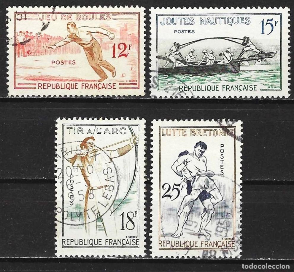 Sellos: Francia 1958 - Mi 1197 a 1200 - YT 1161 a 1164 - Deportes ( Serie completa )