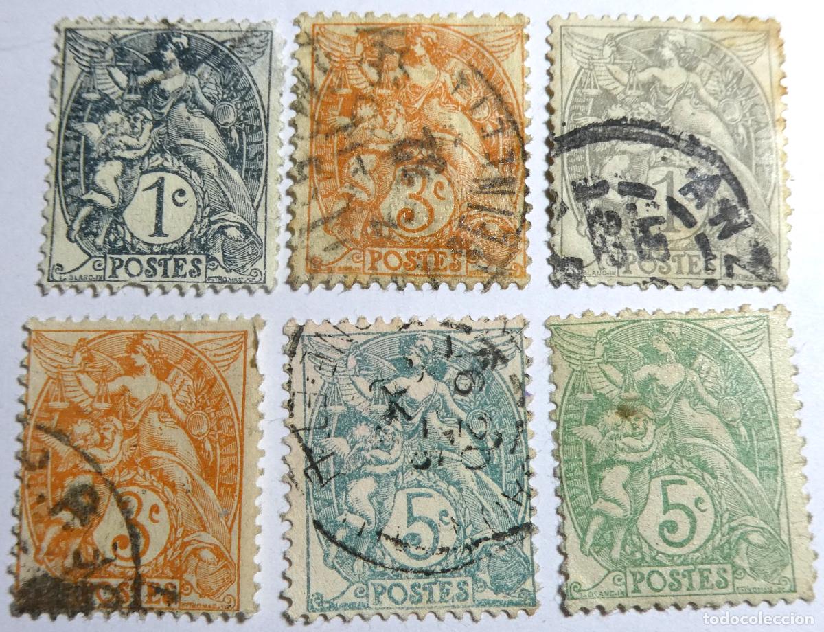 Sellos: 6 sellos postales de Francia ,diferentes valores 1900/1924