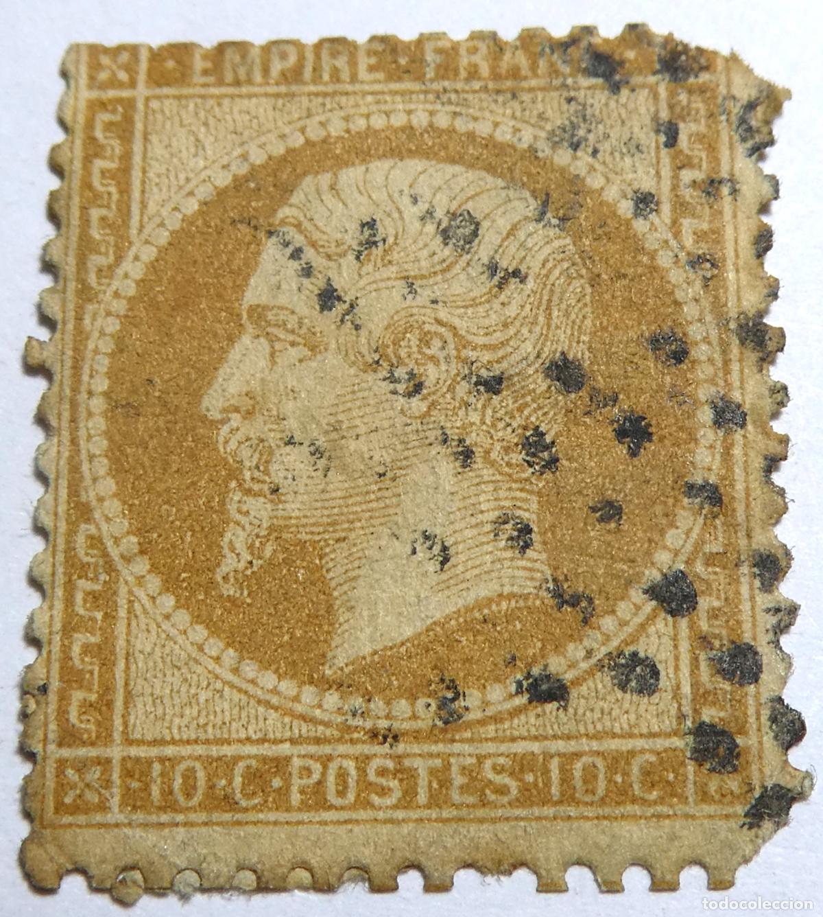 Sellos: sello postal de la Rep&uacute;blica Francesa ,10 c&eacute;ntimos &rdquo;Napole&oacute;n III&rdquo; o &rdquo;Empire&rdquo;