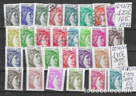 Sellos: FRANCIA N&ordm; 1962 AL 1979 USADO FALTA 1972 Y 1970 LASERIE 2056 AL 2061 Y 2118 AL 2123 NUEVA
