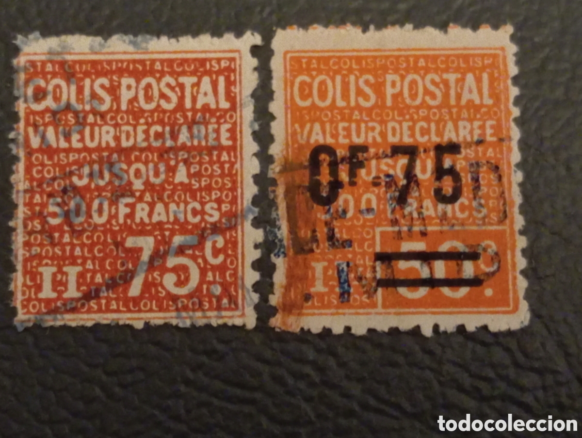 Sellos: Francia 1928/33 - Colis Postal Valeur D&eacute;clar&eacute;e - Yvert 98 y CP91 Oblit&eacute;r&eacute;s