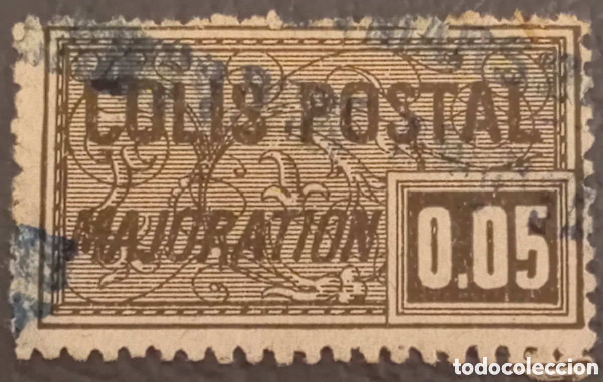 Sellos: Sello Francia 1918 - Colis Postal Majoration 0.05 - Cat&aacute;logo Yvert #19