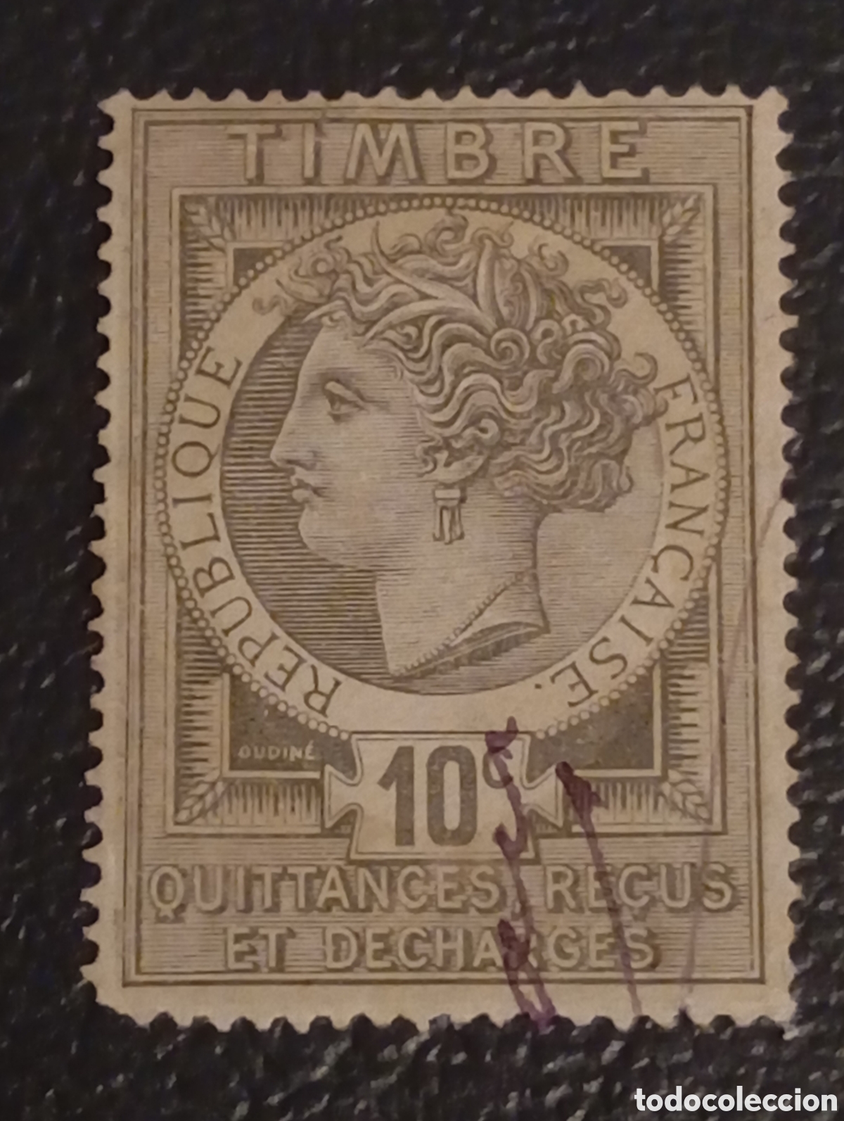 Sellos: Francia 1881 - Timbre Fiscal 10c &rdquo;Quittances&rdquo; - Y&T QT 6 - Usado