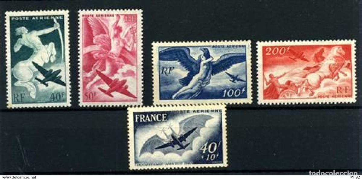Sellos: Francia (a&eacute;reos) n&ordm; 16/19, 23