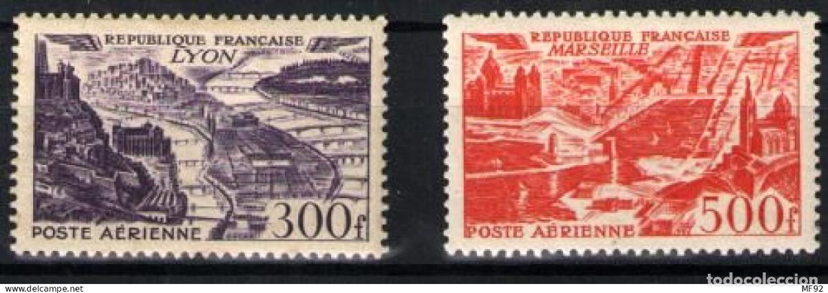 Sellos: Francia (a&eacute;reos) n&ordm; 26/27. A&ntilde;o 1949