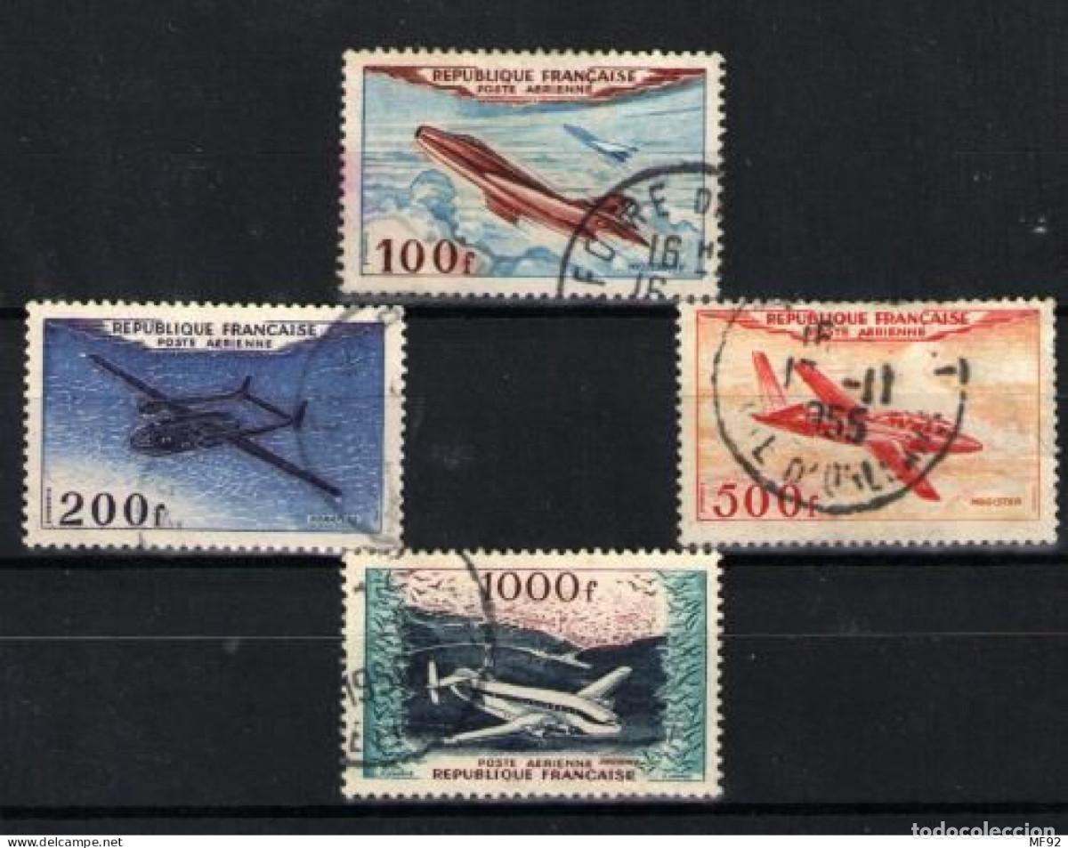 Sellos: Francia (a&eacute;reos) n&ordm; 30/33. A&ntilde;o 1954
