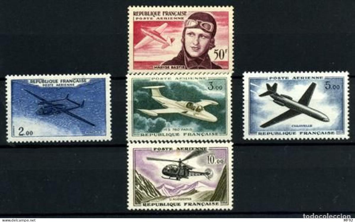 Sellos: Francia (a&eacute;reos) n&ordm; 34, 38/41