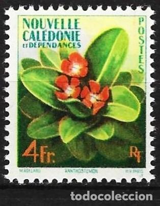 Sellos: Nueva Caledonia 1958 - Mi 361 - YT 288 - Flores - MNH**