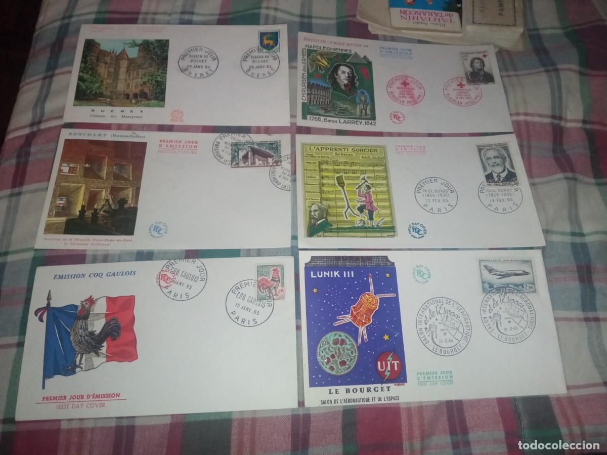 Sellos: 6 entero postales franceses primer d&iacute;a de emisi&oacute;n