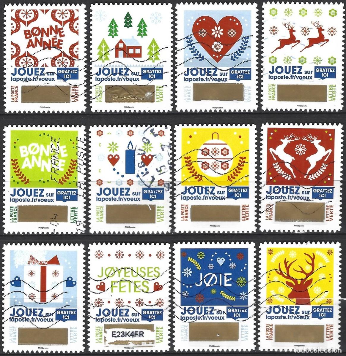 Sellos: France 2018 - Mi 7195 a 7206 - YT Ad 1641 a 1652 - Sellos de saludos ( Serie completa )