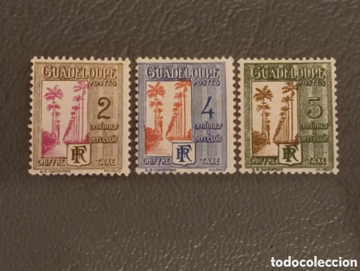 Sellos: Guadalupe 1928 - Lote Sellos Tasa (Taxe) Scott #J23, #J25, #J26 - MH