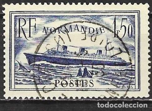Sellos: Francia 1935 - Mi 297 - YT 299 - Barco Transatl&aacute;ntico &rdquo; Normandie &rdquo;