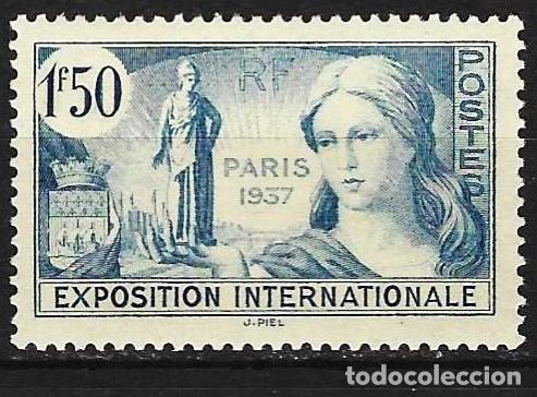 Sellos: Francia 1937 - Mi 342 - YT 336 - Exposici&oacute;n Internacional de Par&iacute;s - MNH**