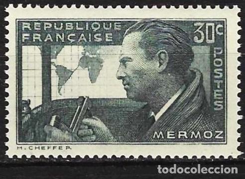 Sellos: Francia 1937 - Mi 343 - YT 337 - Jean Mermoz - MNH**