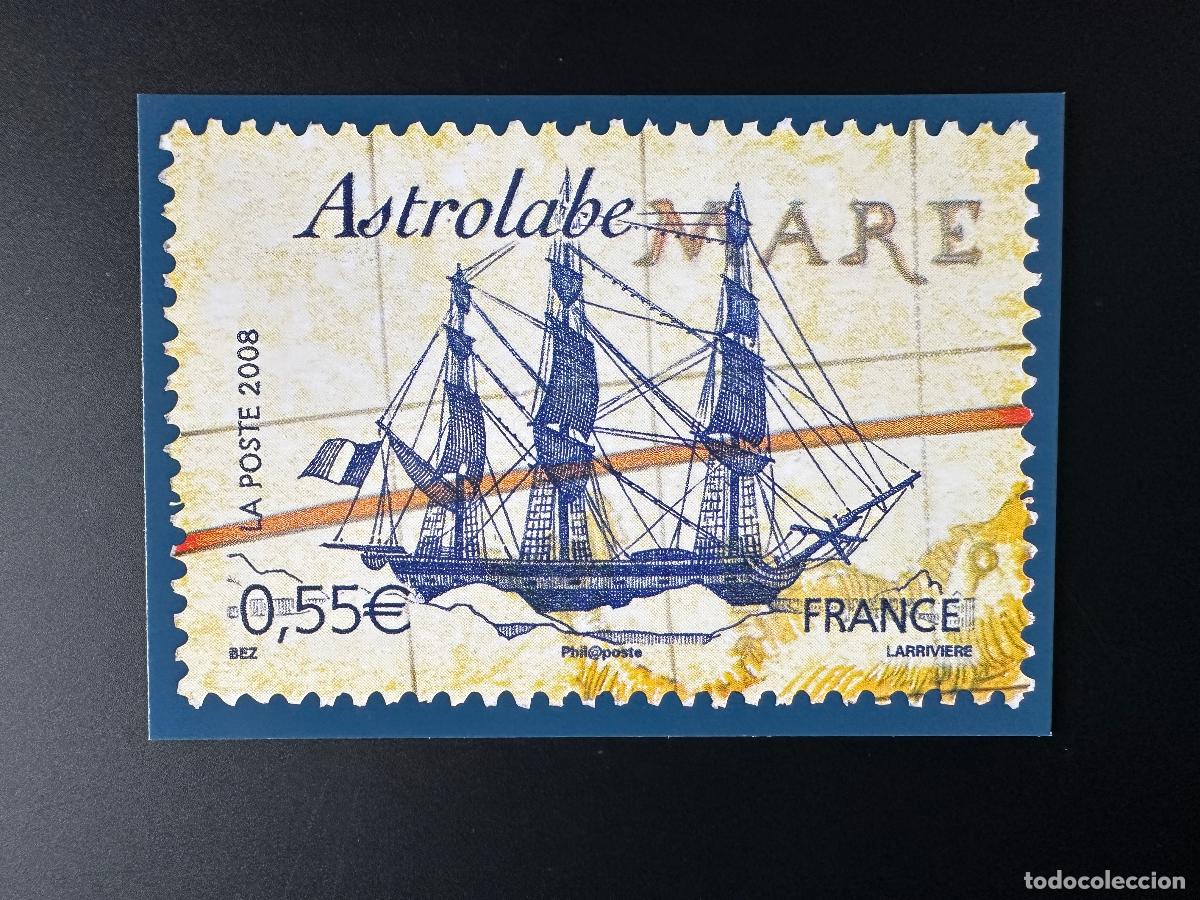 Sellos: Francia 2024 papeler&iacute;a ganzache barcos enteros famosos astrolabio