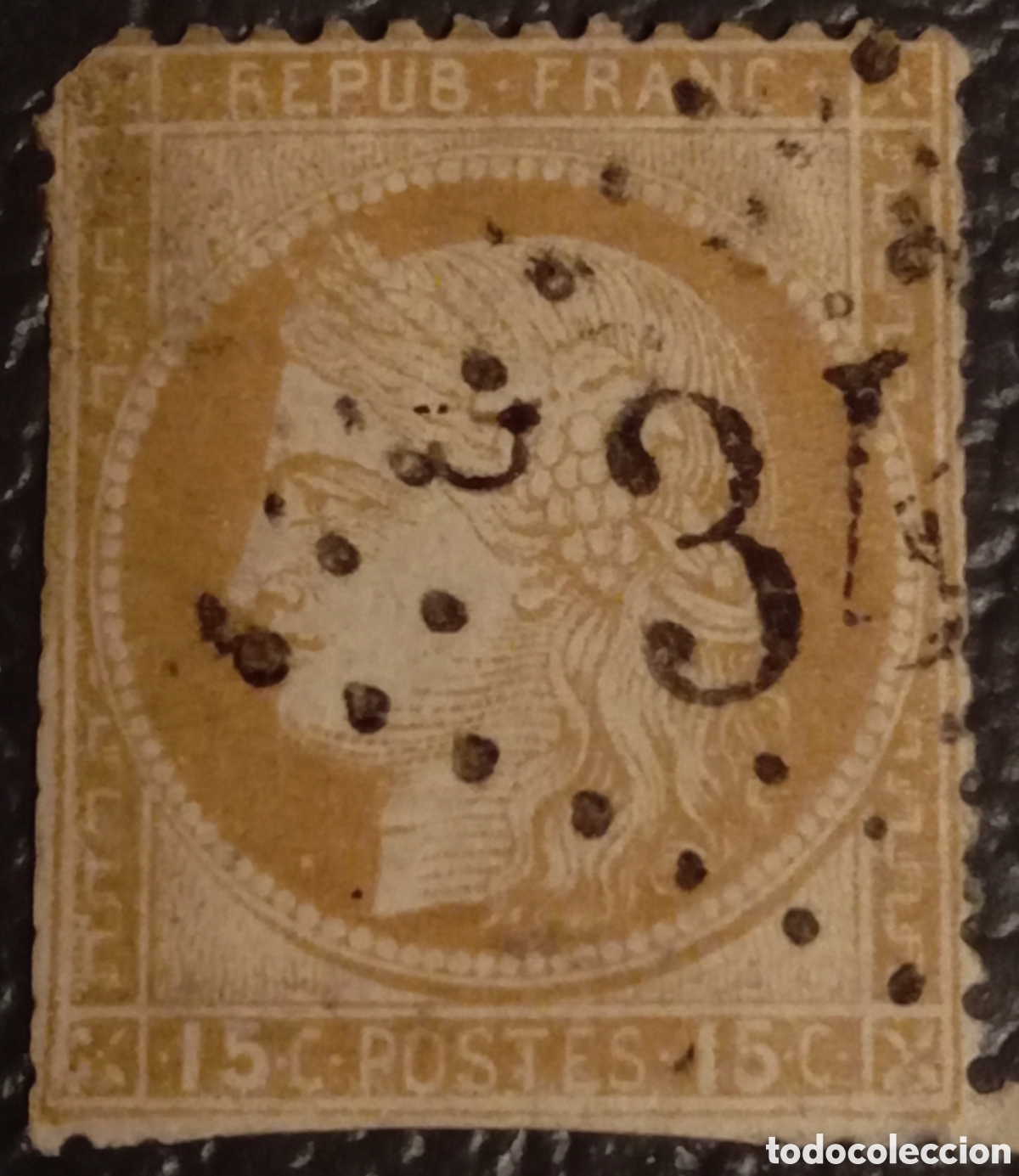 Sellos: Sello Francia 1871 - Ceres 15c Bistre - Usado (Yvert 59)