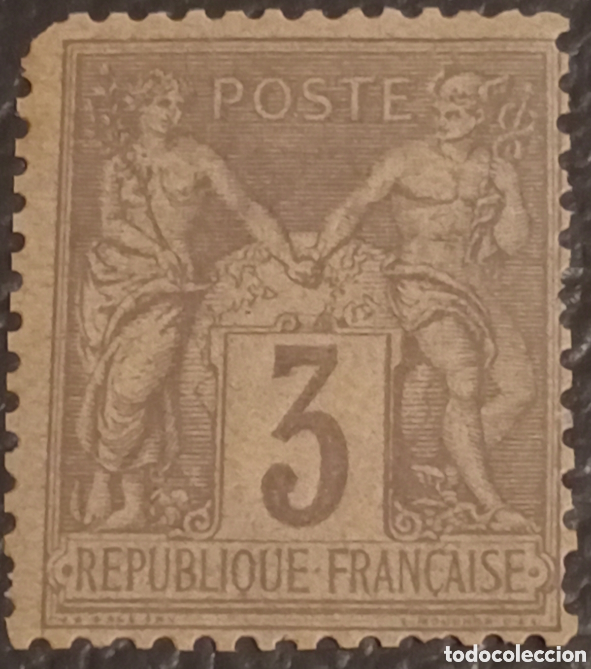 Sellos: Francia 1878 - Sello 3c Bistre &rdquo;Tipo Sage&rdquo; - Yvert 86 (MNH)