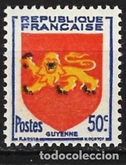 Sellos: Francia 1949 - Mi 847 - YT 835 - Escudos de armas de Guyena - MNH**