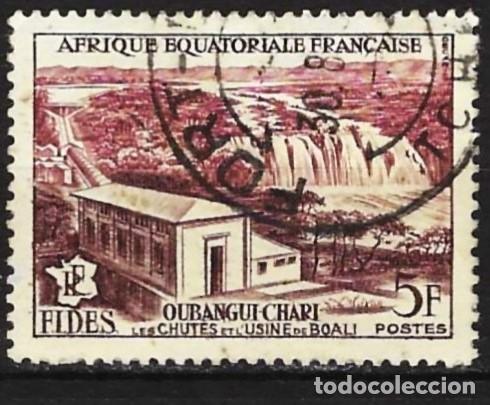 Sellos: &Aacute;frica Ecuatorial francesa (AEF) 1956 - Mi 298 - YT 232 - Cascada y central el&eacute;ctrica de Boali