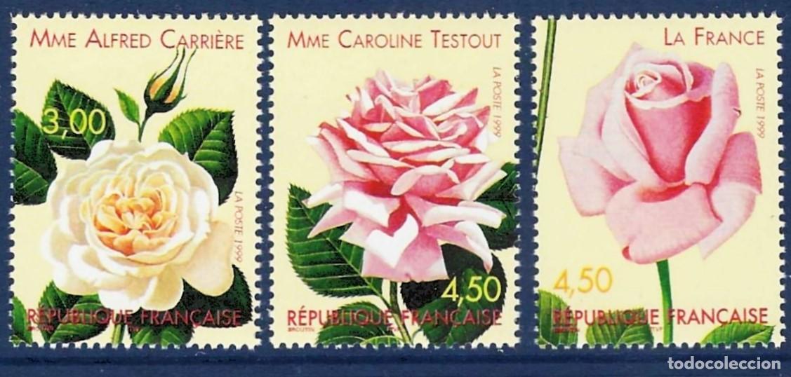 Sellos: Francia 1999 - Mi 3388 a 3390 - YT 3248 a 3250 - Flores : Rosas - MNH** ( Serie completa )