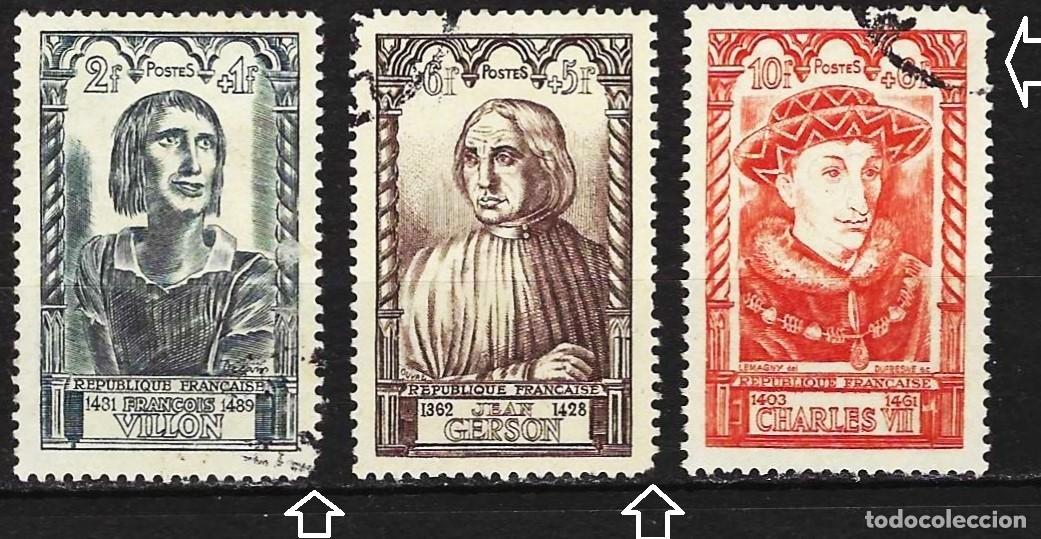 Sellos: Francia 1946 - Mi & YT 765, 769 y 770 - Personalidades francesas del siglo XV