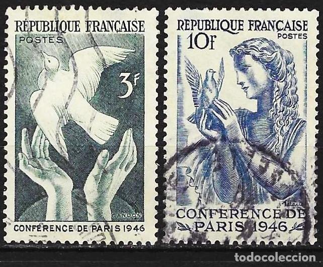 Sellos: Francia 1946 - Mi 763 y 764 - YT 761 y 762 - Conferencia de Paz de Par&iacute;s