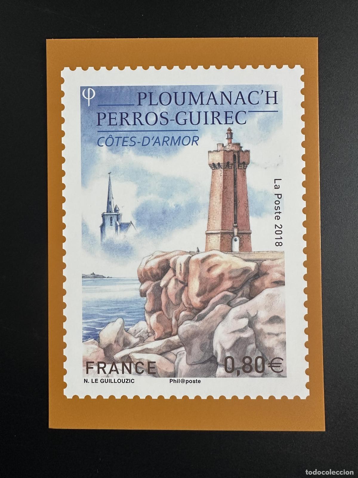 Sellos: Francia 2025 Mapa Faro Completo Leuchtturm Ploumanac'h Perros-Guirec