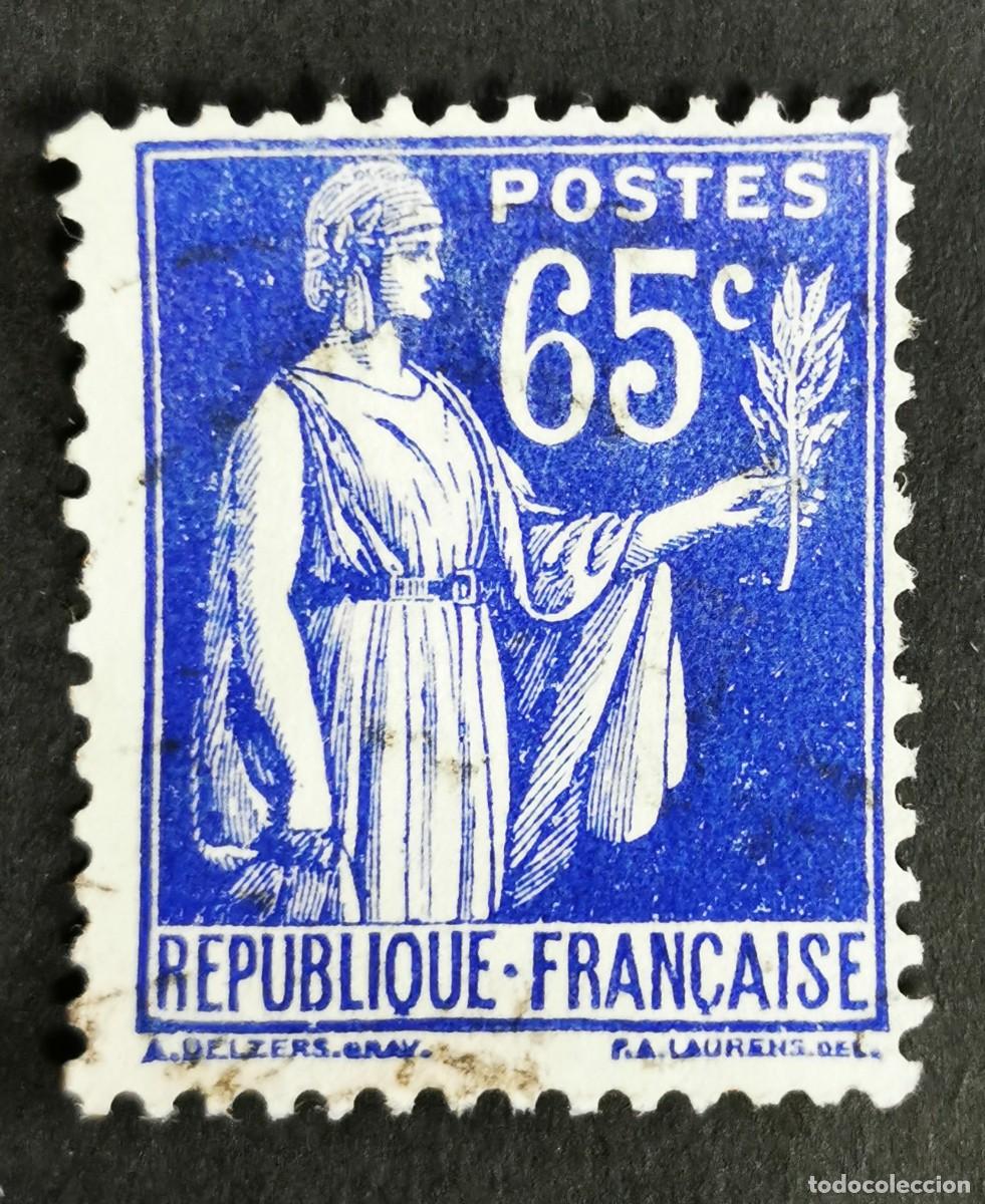 Sellos: Sello Francia 1937, Tipo Paz, 1 F Michel: 368
