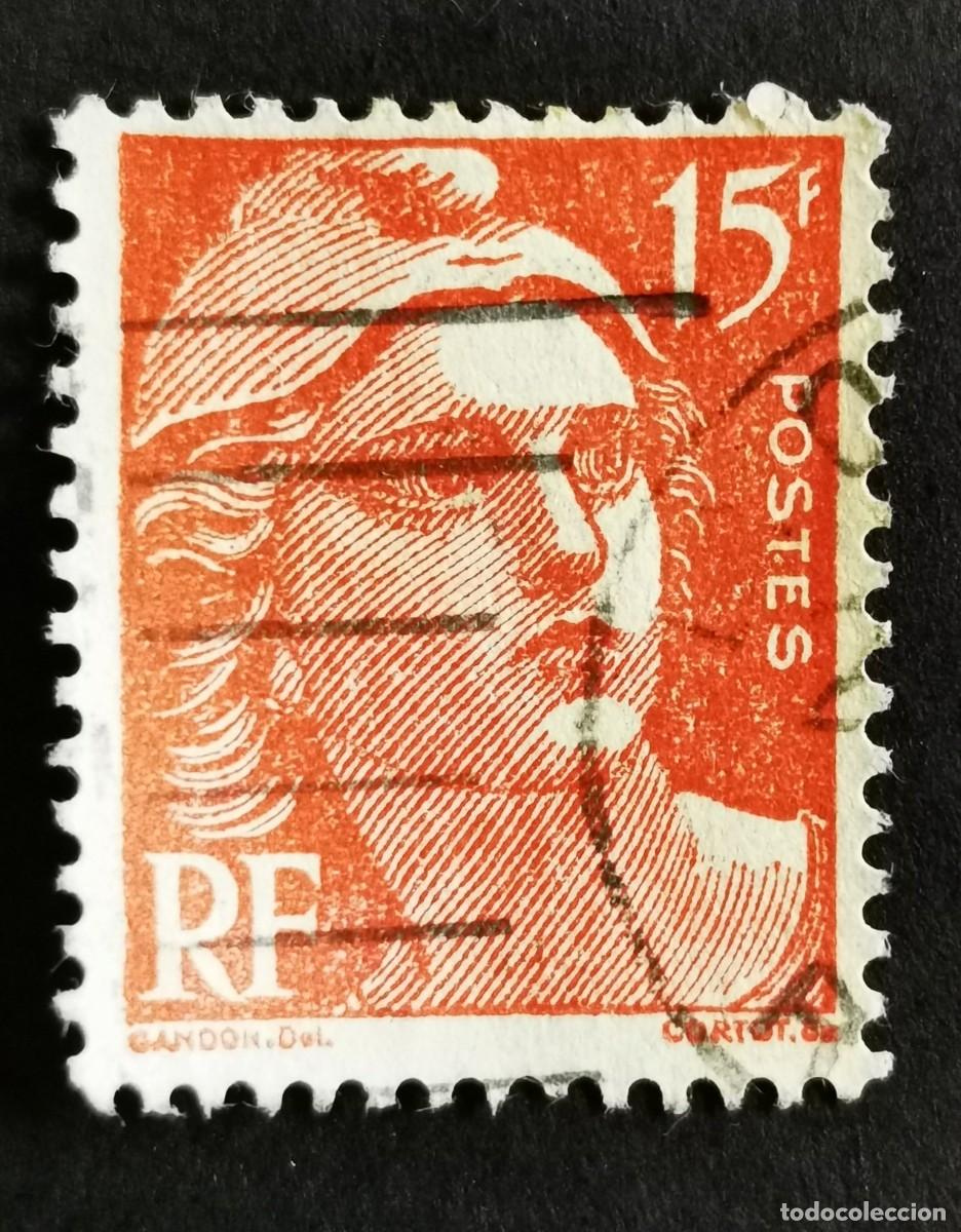 Sellos: Sello Francia 1949, Marianne tipo Gandon, 15 F Michel: 805