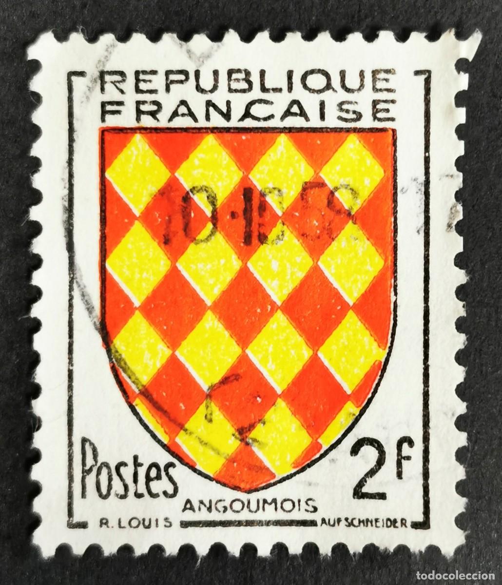Sellos: Sello Francia 1954, Escudo Provincial-Angoumois, 2 F Michel: 1029