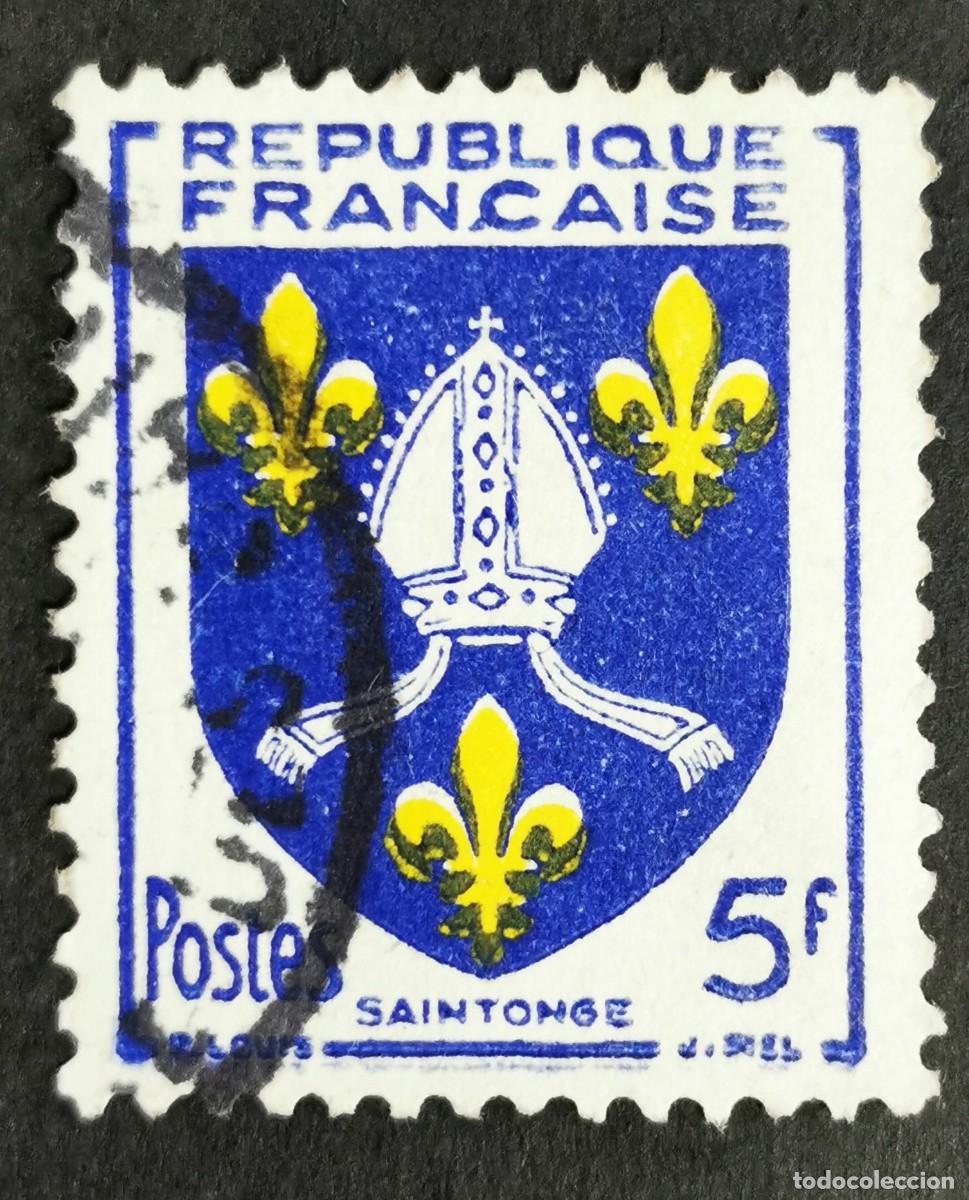Sellos: Sello Francia 1954, Escudo Provincial- Saintonge, 5 F Michel: 1031