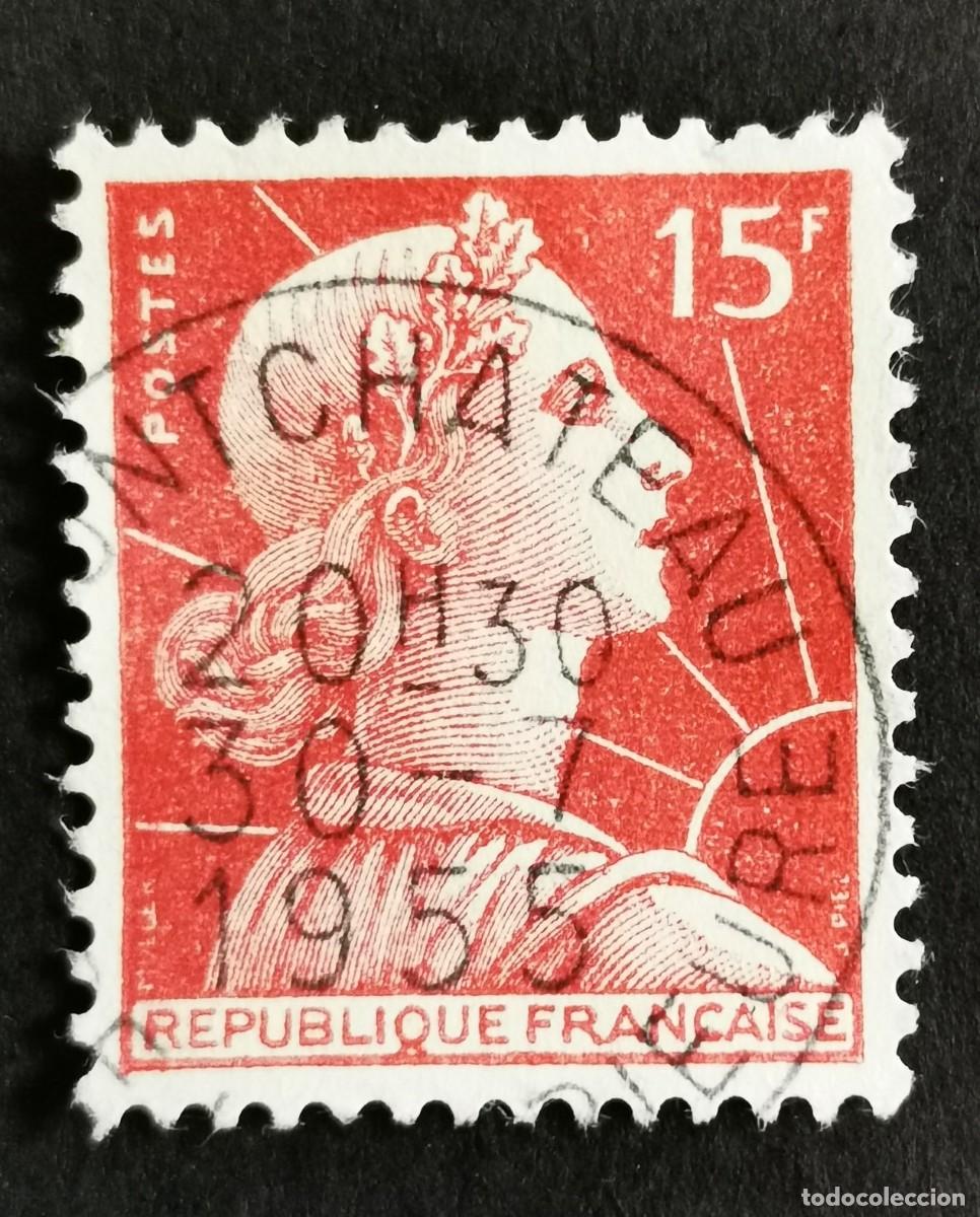 Sellos: Sello Francia 1955, Marianne de Muller, 15 F Michel: 1036