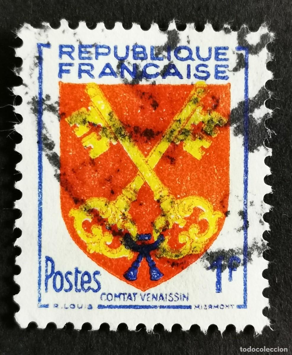 Sellos: Sello Francia 1955, Escudo de armas provinciales-Condado veneciano, 1 F Michel: 1075