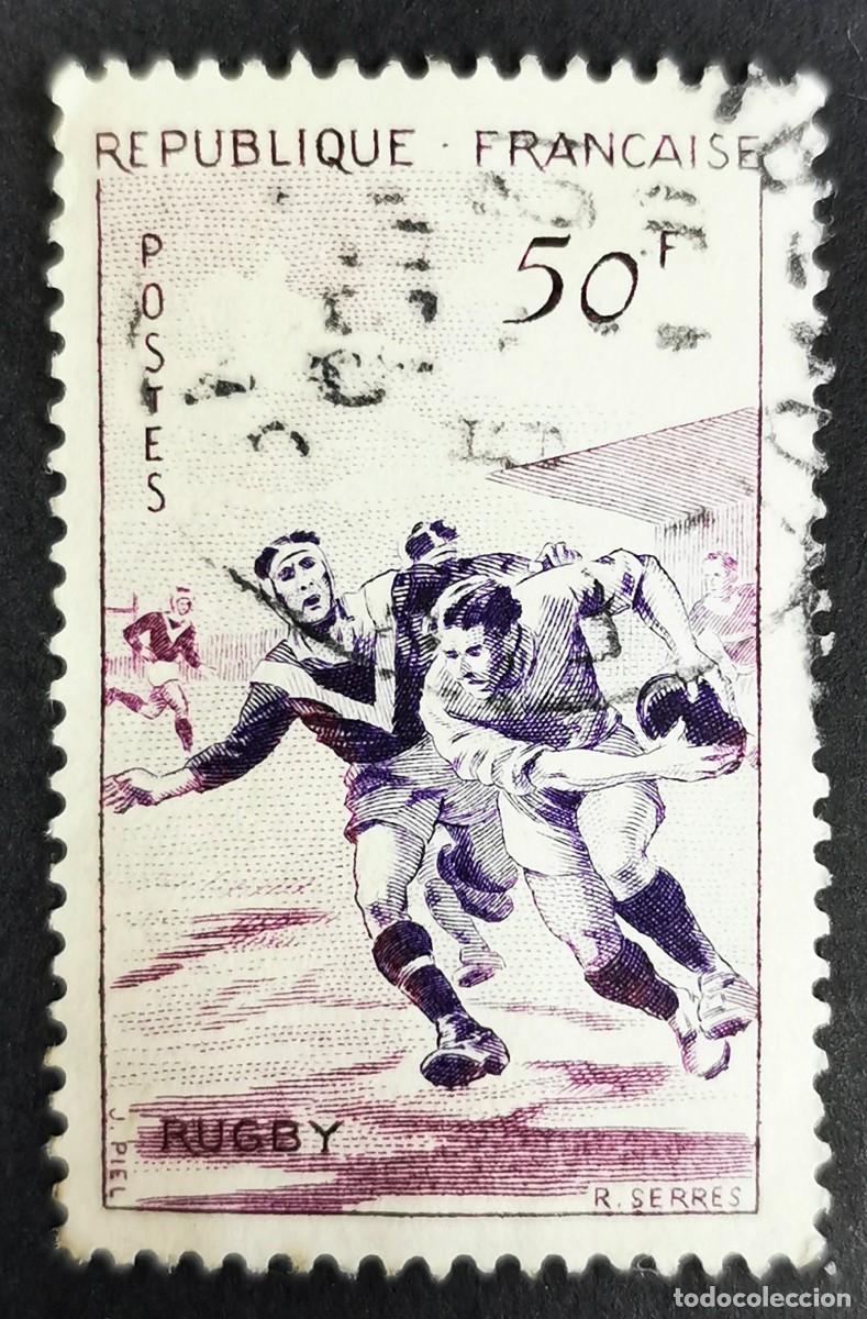 Sellos: Sello Francia 1956, Deportes 1956 Rugby, 50 F Michel: 1102