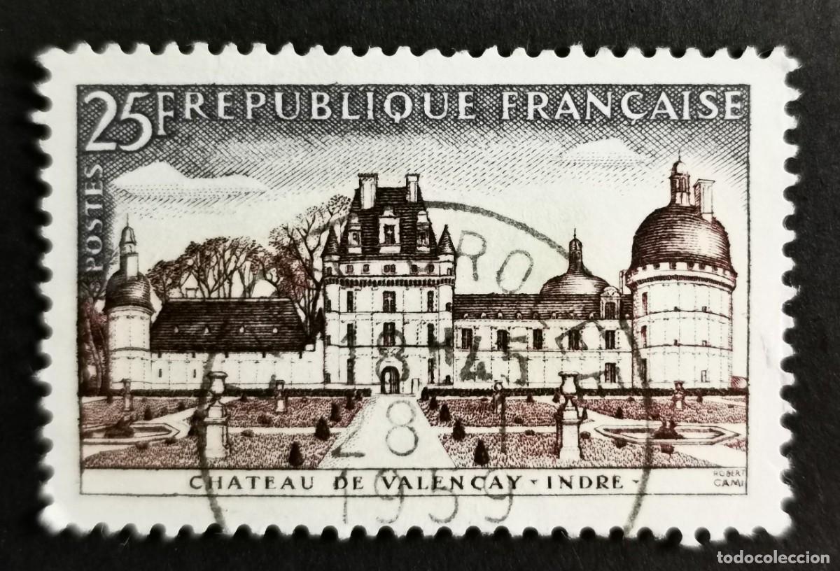 Sellos: Sello Francia 1957, Castillo de Valen&ccedil;ay, 25 F Michel: 1163