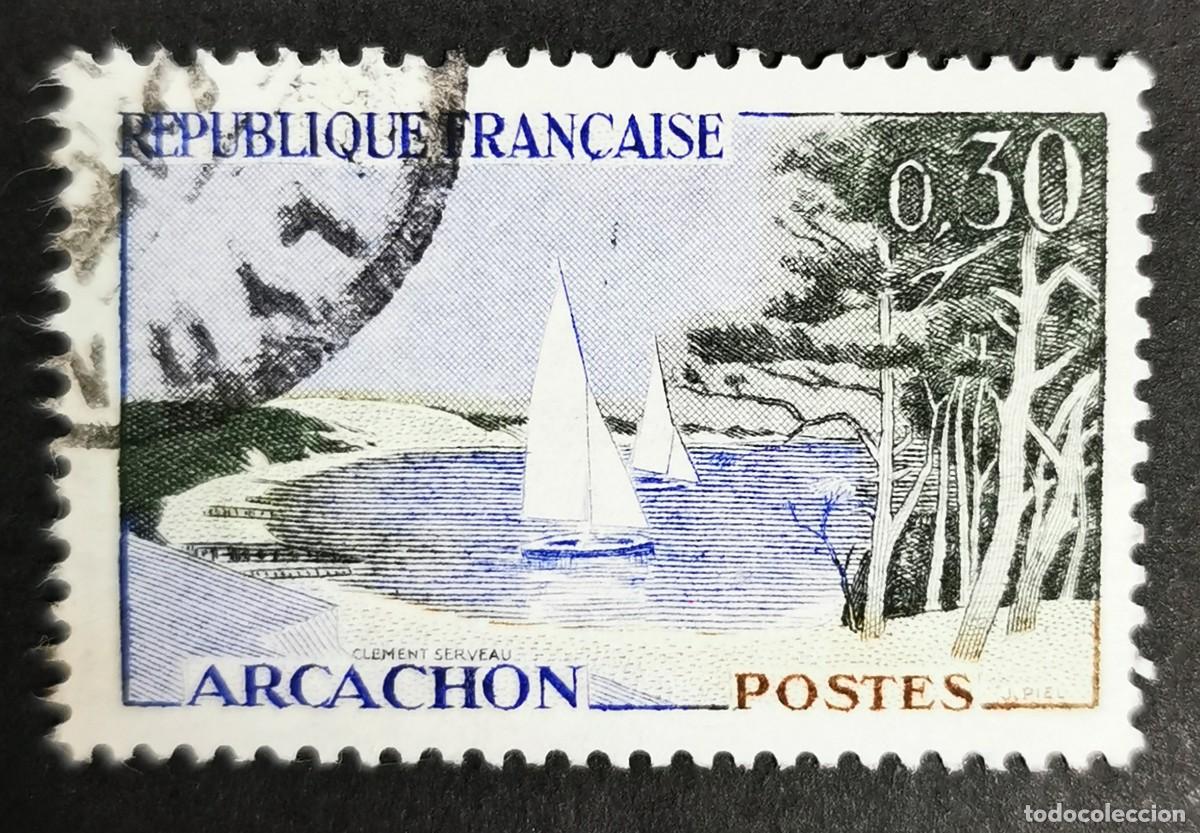 Sellos: Sello Francia 1961, Publicidad tur&iacute;stica Arcachon, 0,30 F Michel: 1366