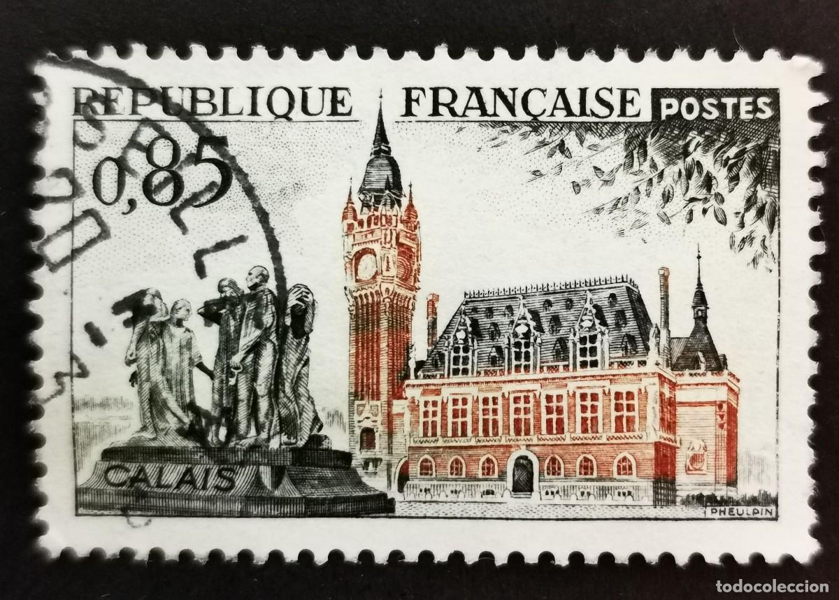 Sellos: Sello Francia 1961, Publicidad tur&iacute;stica Ayuntamiento de Calais, 0,85 F Michel: 1370