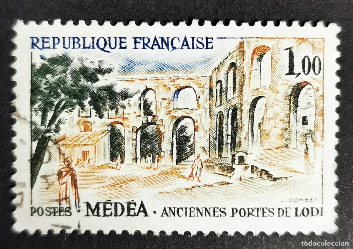 Sellos: Sello Francia 1961, Publicidad tur&iacute;stica Puertas antiguas Lodi, M&eacute;d&eacute;a, Argelia, 1 F Michel: 1371