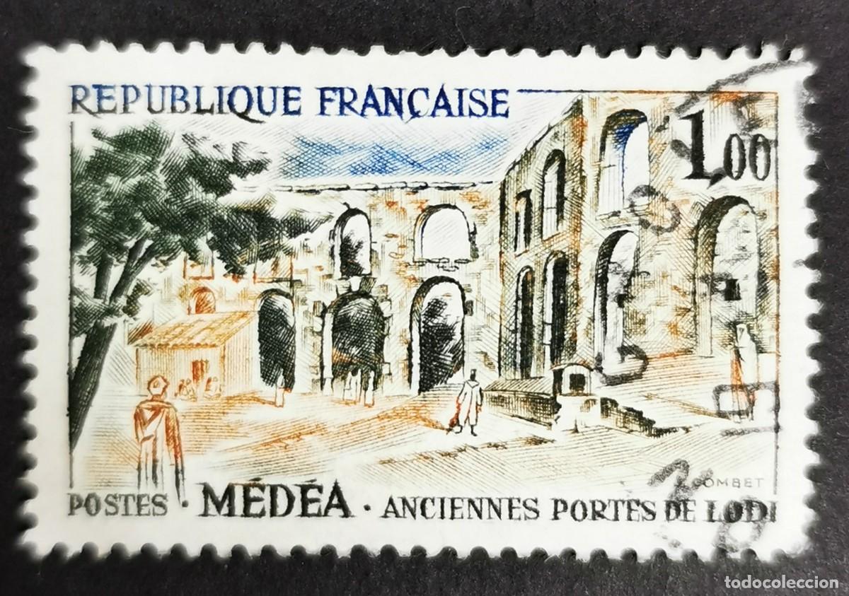 Sellos: Sello Francia 1961, Publicidad tur&iacute;stica Puertas antiguas Lodi, M&eacute;d&eacute;a, Argelia, 1 F Michel: 1371
