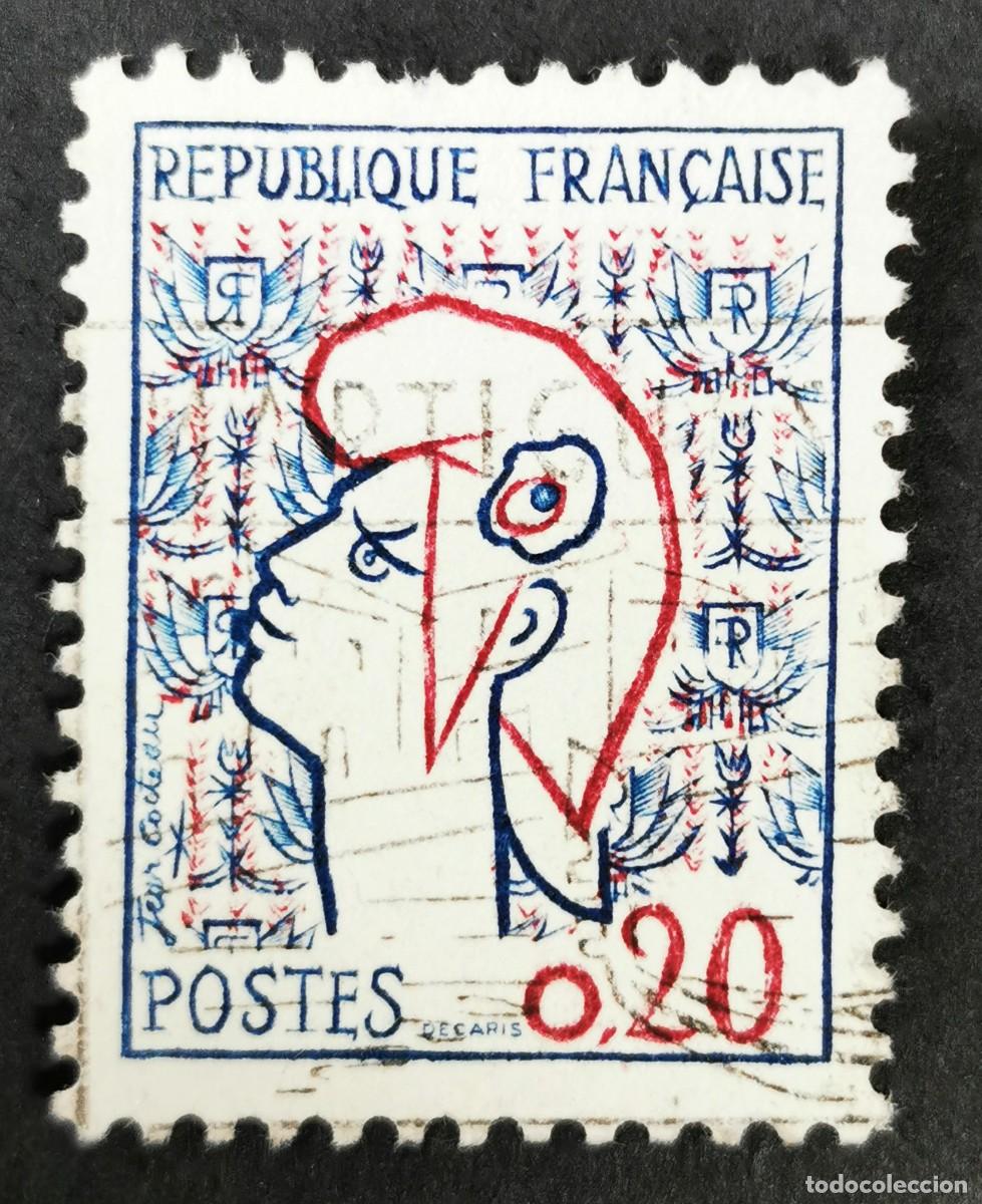 Sellos: Sello Francia 1961, Marianne: Jean Cocteau, 0,20 F Michel: 1335