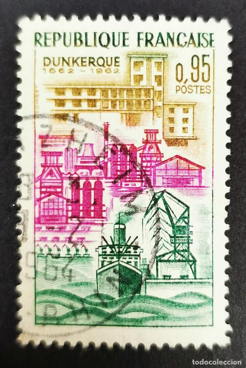 Sellos: Sello Francia 1962,300&ordm; aniversario de la cesi&oacute;n de Dunkerque a Francia, 0,95F Michel: 1388