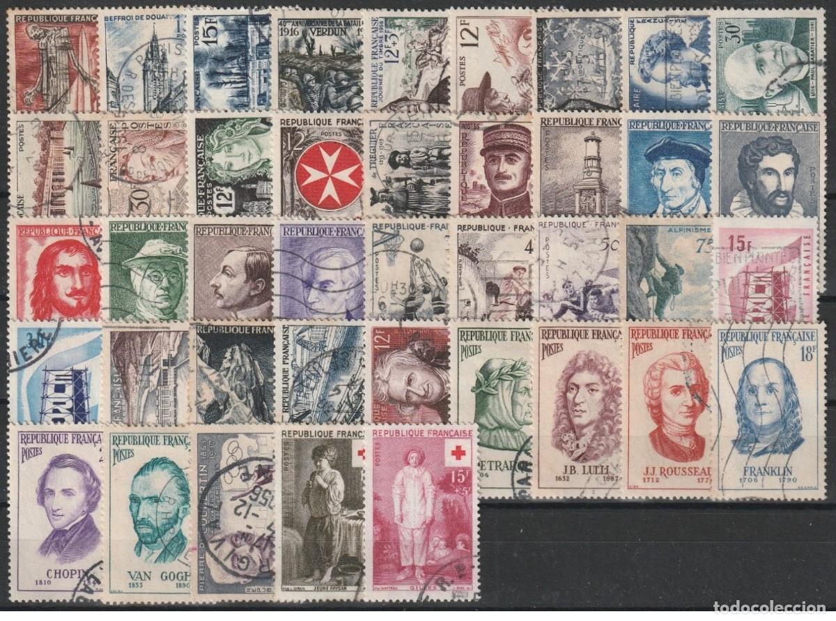Sellos: France 1956 - A&ntilde;o completo Yvert 1050/1090 usado